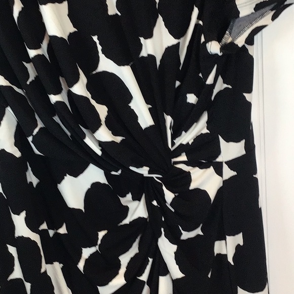 💖 Ellen Tracy | Black/White Twist Front Jersey Dress Size XL - Picture 8 of 12